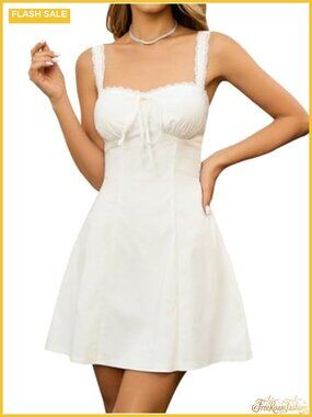 Summer Mini Homecoming Graduation Dress Lace Square Neck Backless